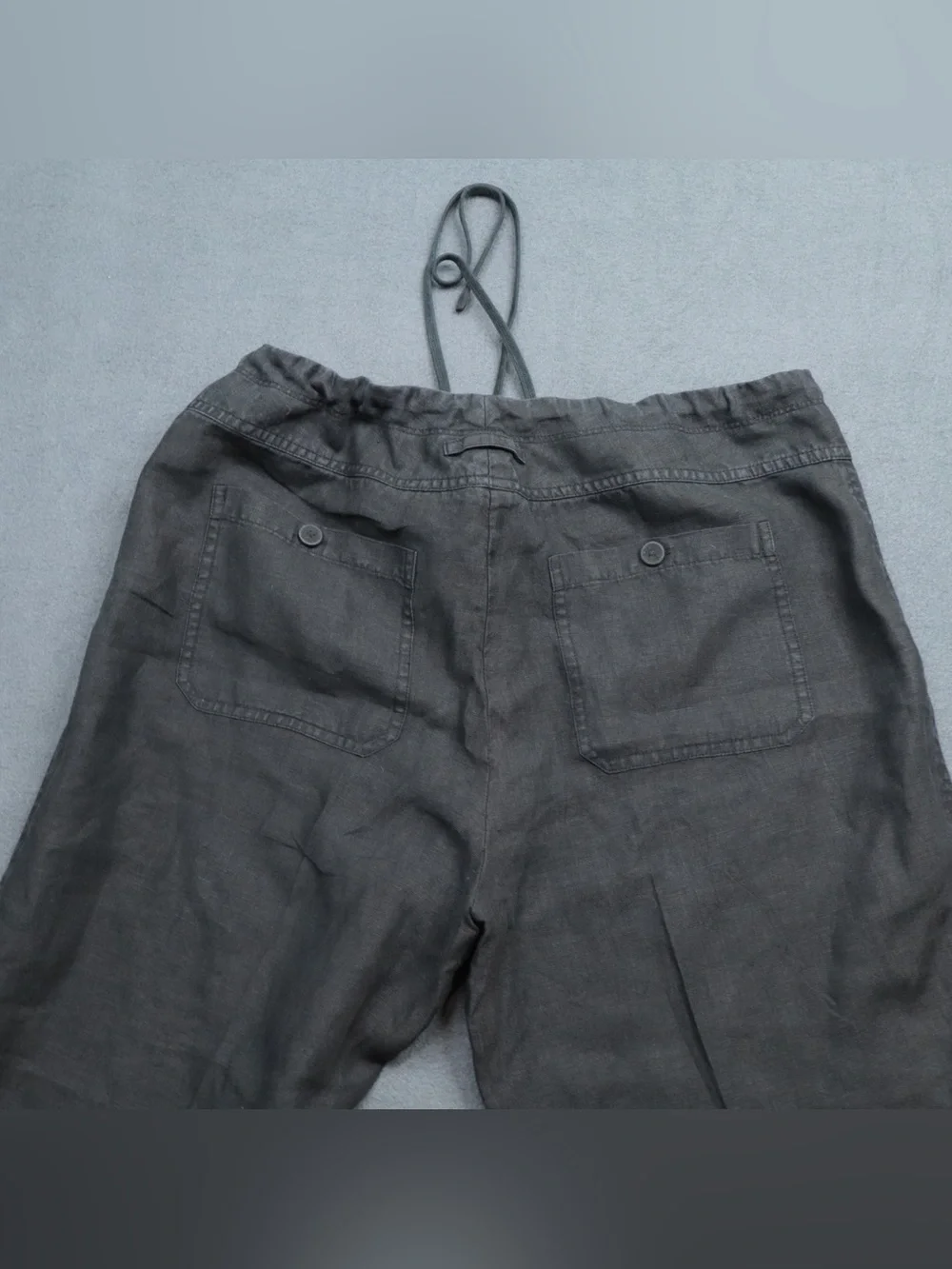 VINCE Utility Hemp Straight-Black 100% Linen Wide Leg Pants Women’s Large